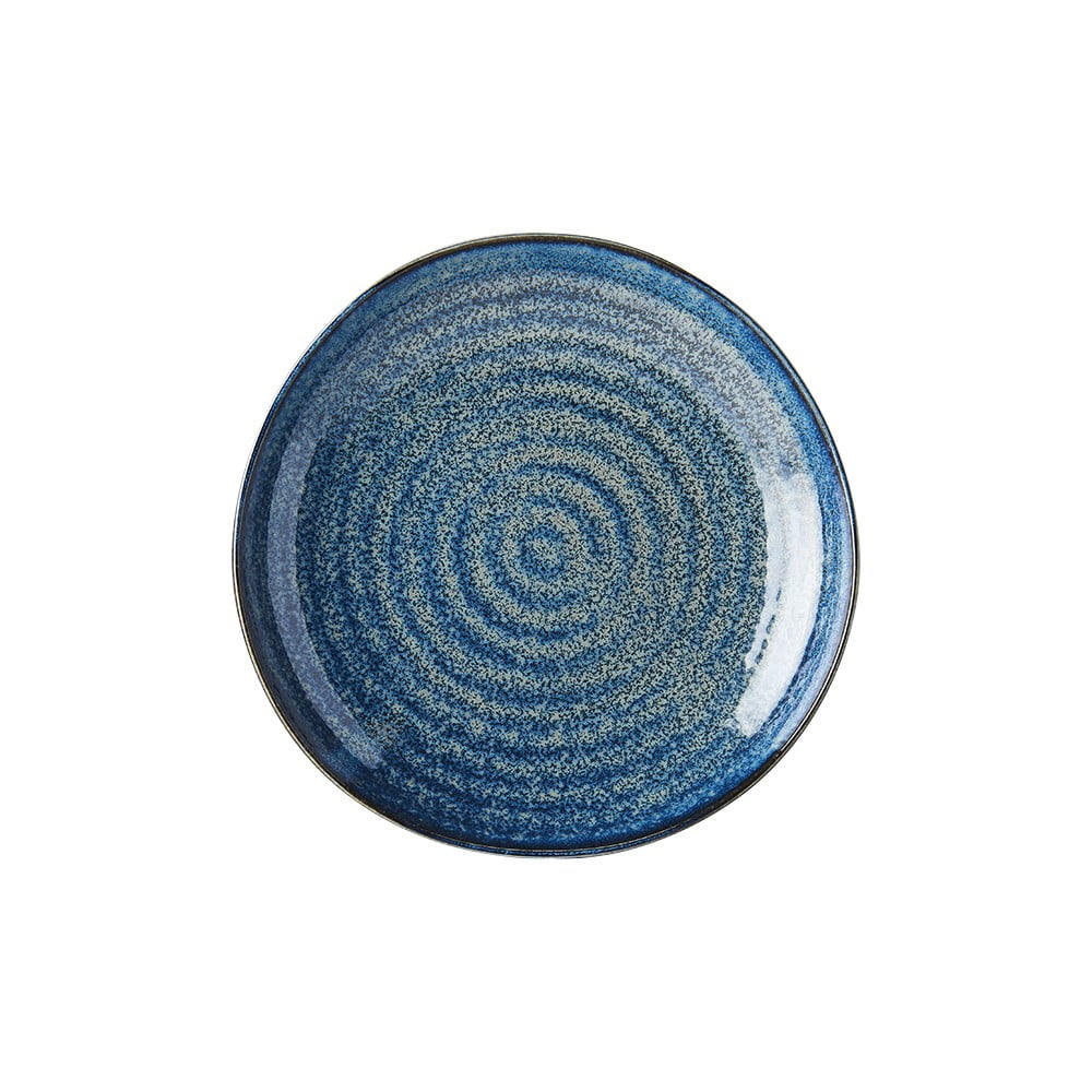 Modrý keramický tanier Mij Indigo ø 23 cm