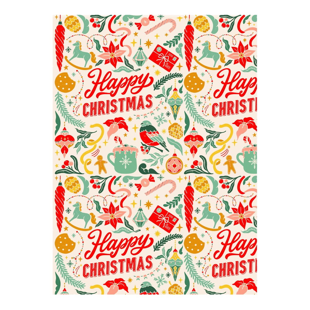 5 hárkov baliaceho papiera eleanor stuart Happy Christmas 50 x 70 cm