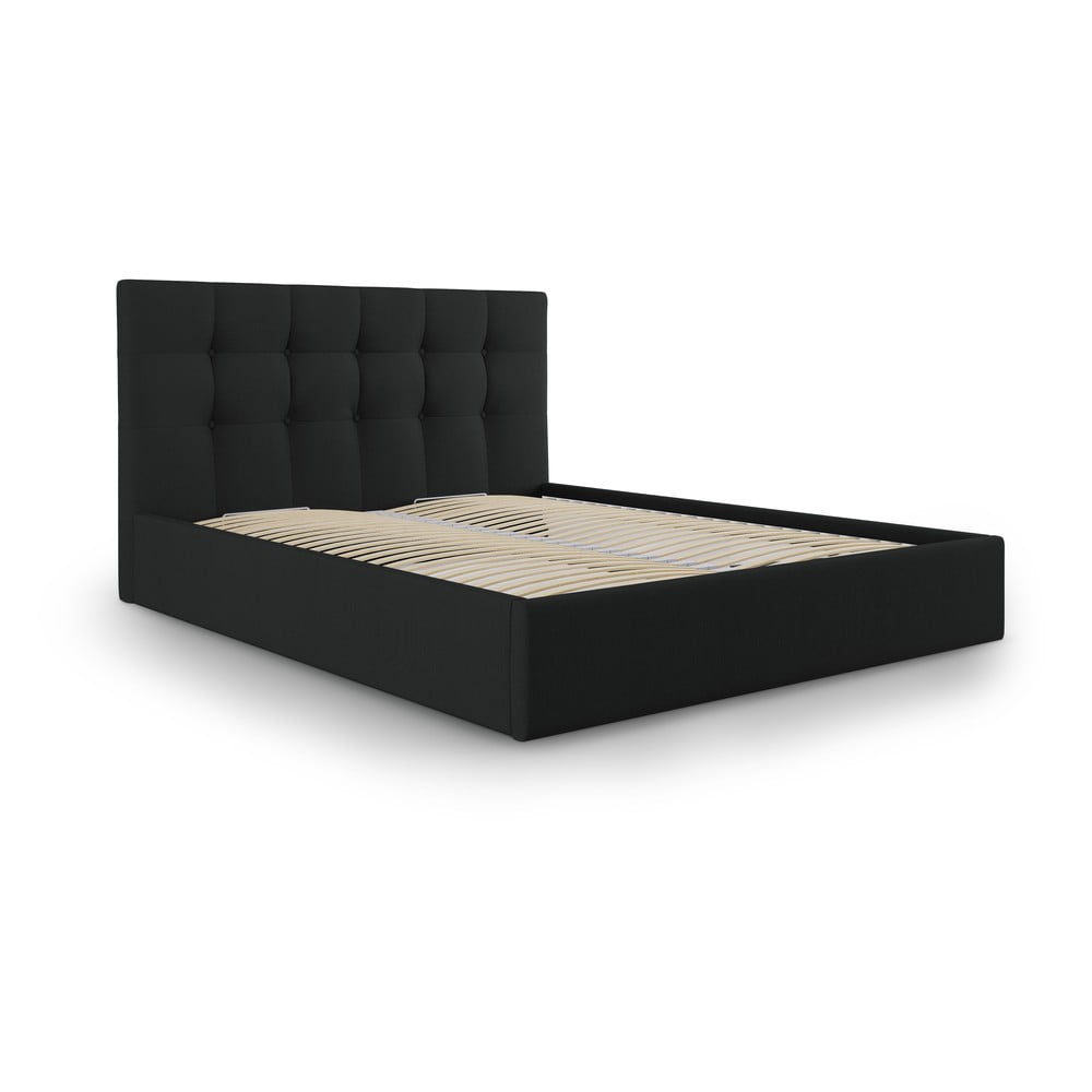 Čierna dvojlôžková posteľ Mazzini Beds Nerin 140 x 200 cm