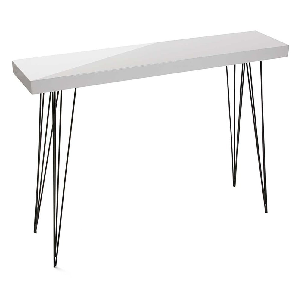 Biely drevený stolík Versa Dallas 110 × 25 cm