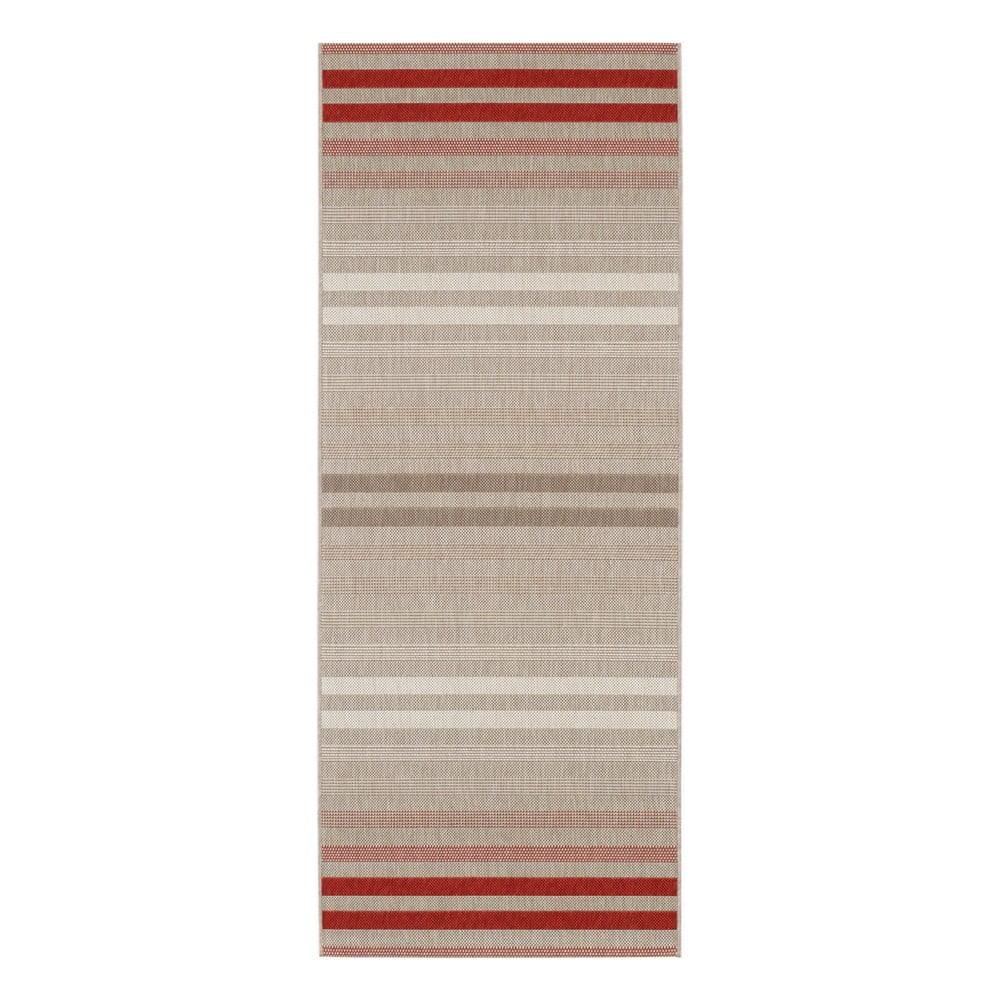 Červeno-krémový vonkajší koberec NORTHRUGS Paros 80 x 200 cm