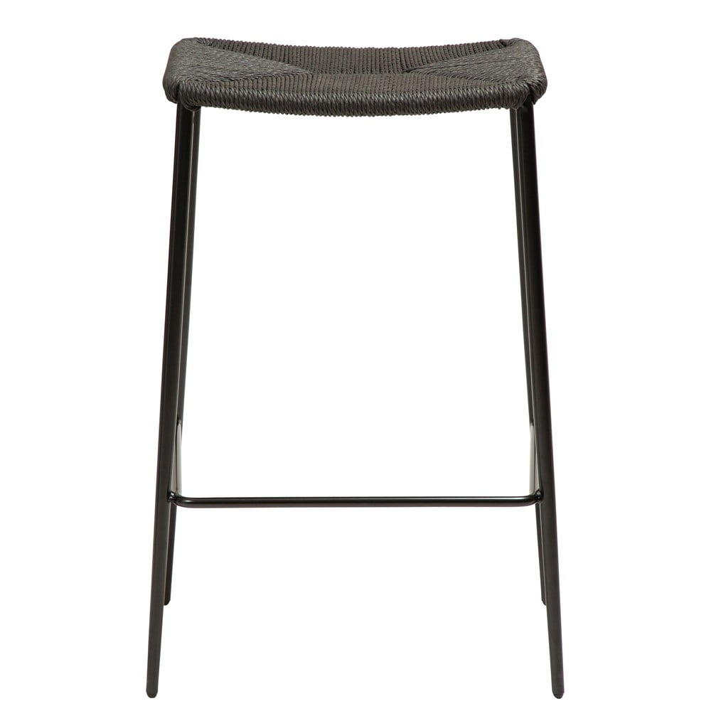 Čierna barová stolička s oceľovými nohami DAN-FORM Stiletto výška 68 cm