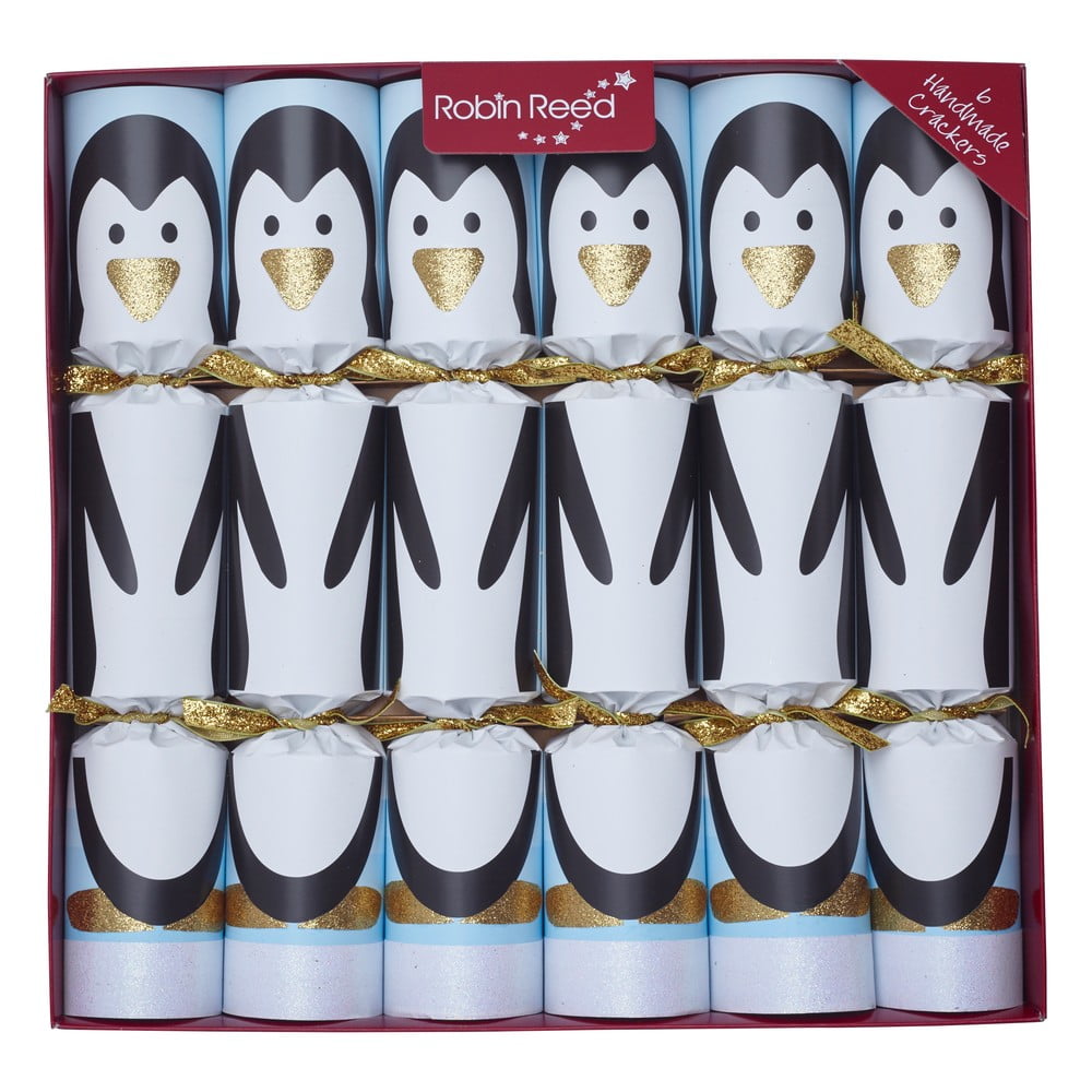 Súprava 6 vianočných crackerov Robin Reed Penguin