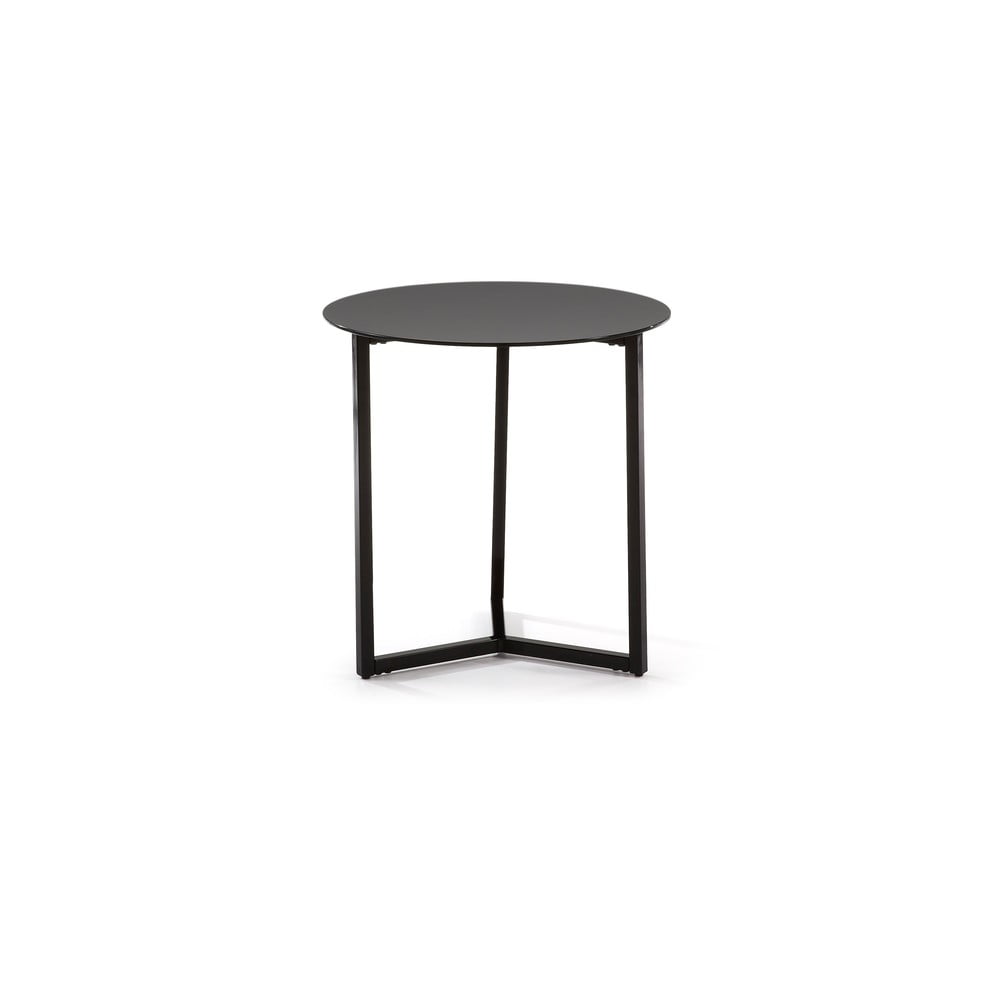 Čierny odkladací stolík Kave Home Marae ⌀ 50 cm