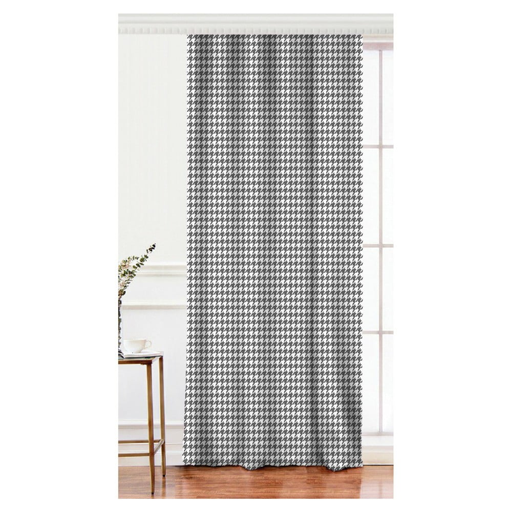 Čierno-biely záves s prímesou bavlny Minimalist Home World 140 x 260 cm