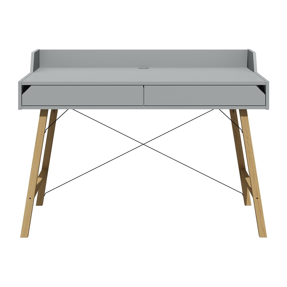 Sivý písací stôl Lotta BELLAMY šírka 120 cm