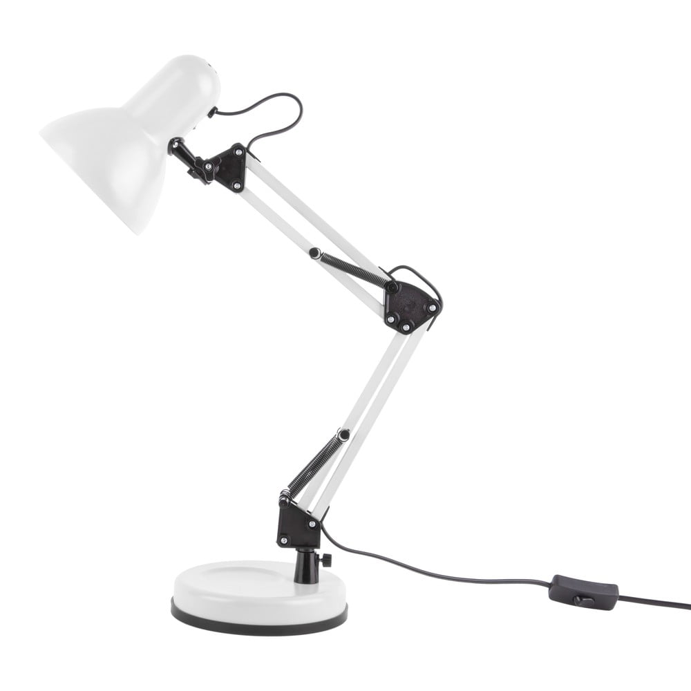 Biela stolová lampa s čiernymi detailmi Leitmotiv Hobby ø 125 cm
