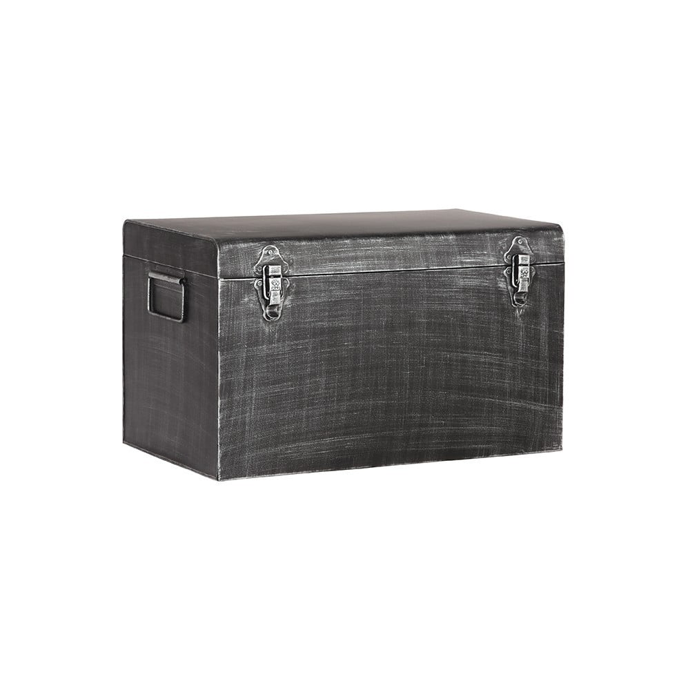 Čierny kovový úložný box LABEL51 dĺžka 60 cm