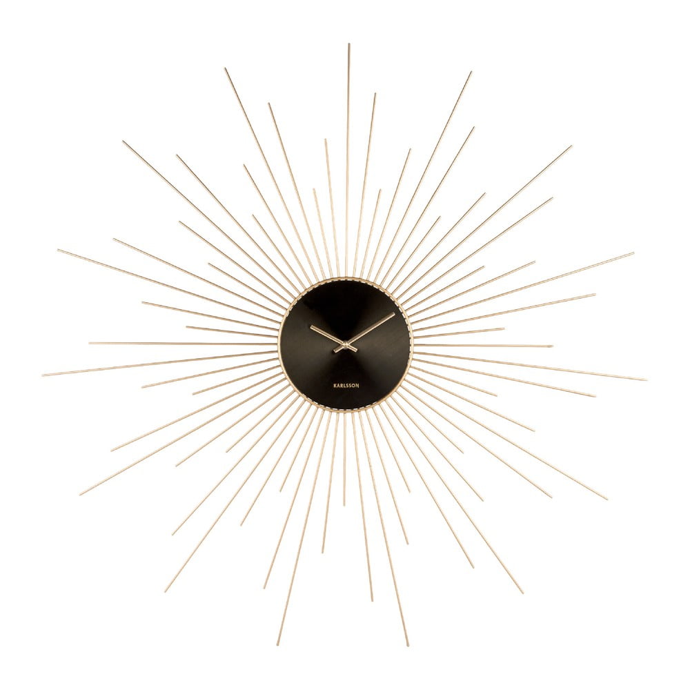 Nástenné hodiny v čierno-zlatej farbe Karlsson Peony ø 95 cm