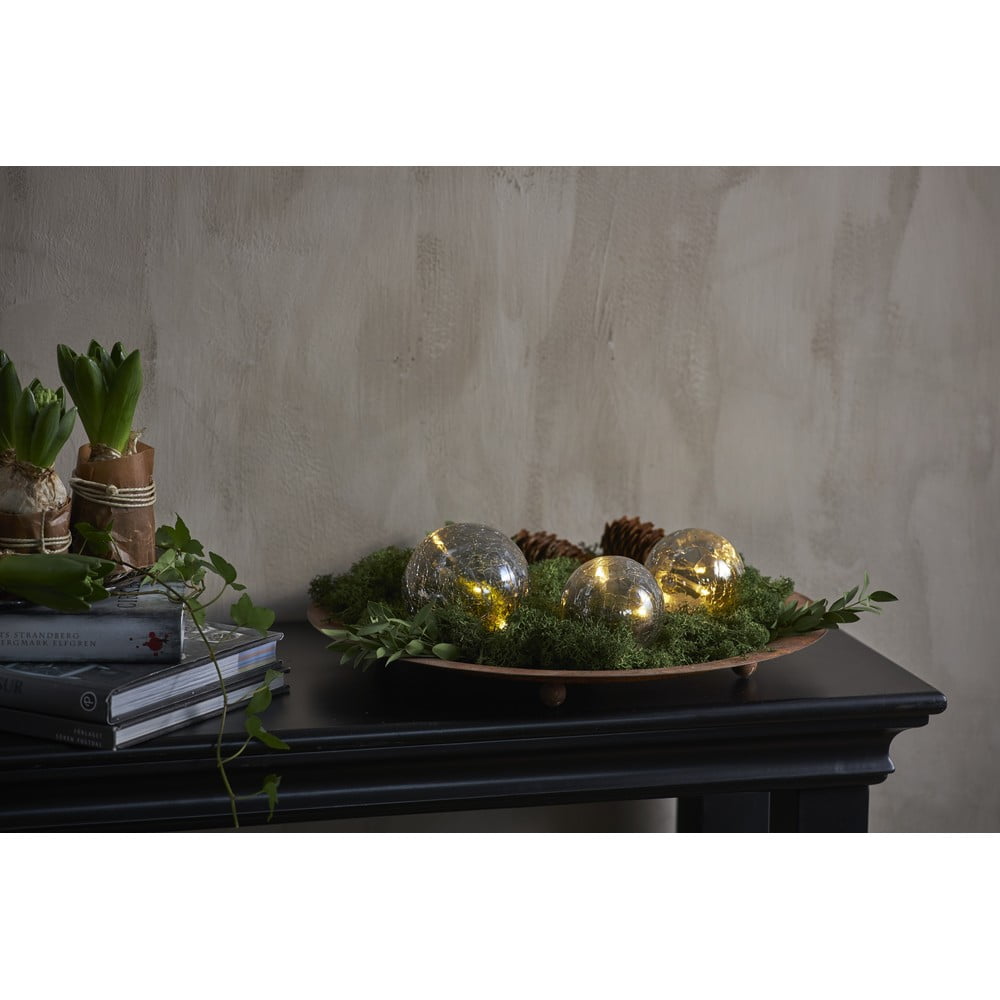 Sivá vianočná svetelná LED dekorácia Star Trading Triss dĺžka 77 cm