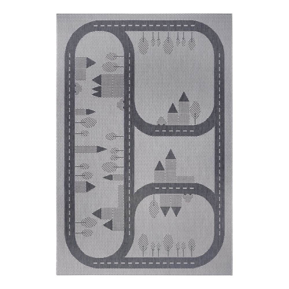 Sivý detský koberec Ragami Roads 200 x 290 cm