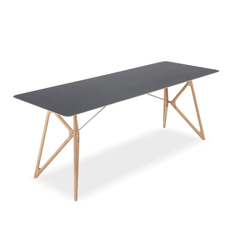 Jedálenský stôl z masívneho dubového dreva s čiernou doskou Gazzda Tink 200 × 90 cm