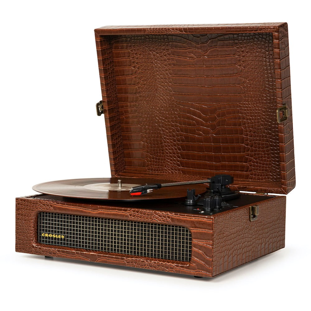 Hnedý gramofón Crosley Voyager Croc