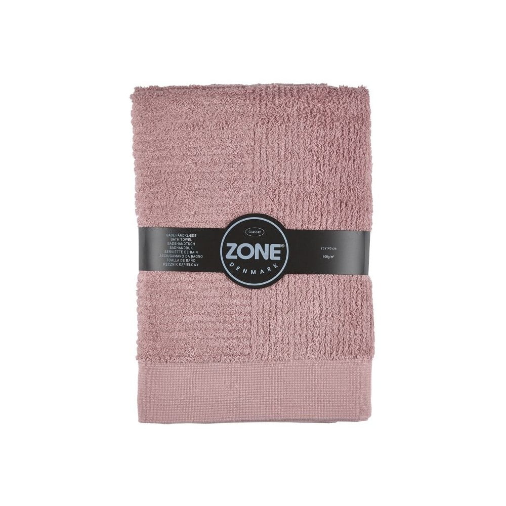 Ružová bavlnená osuška Zone Classic 70 × 140 cm