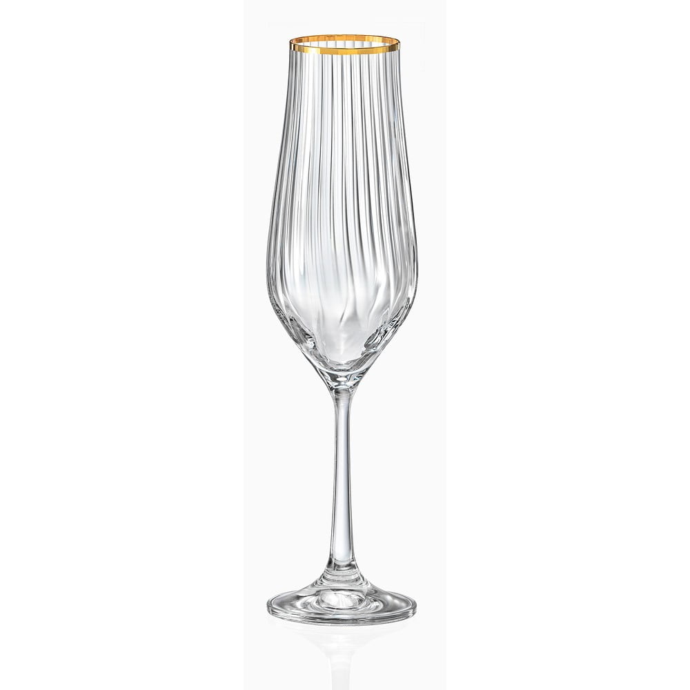 Súprava 6 pohárov na šampanské Crystalex Golden Celebration 170 ml