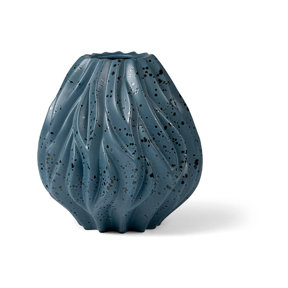 Modrá porcelánová váza Morsø Flame výška 23 cm