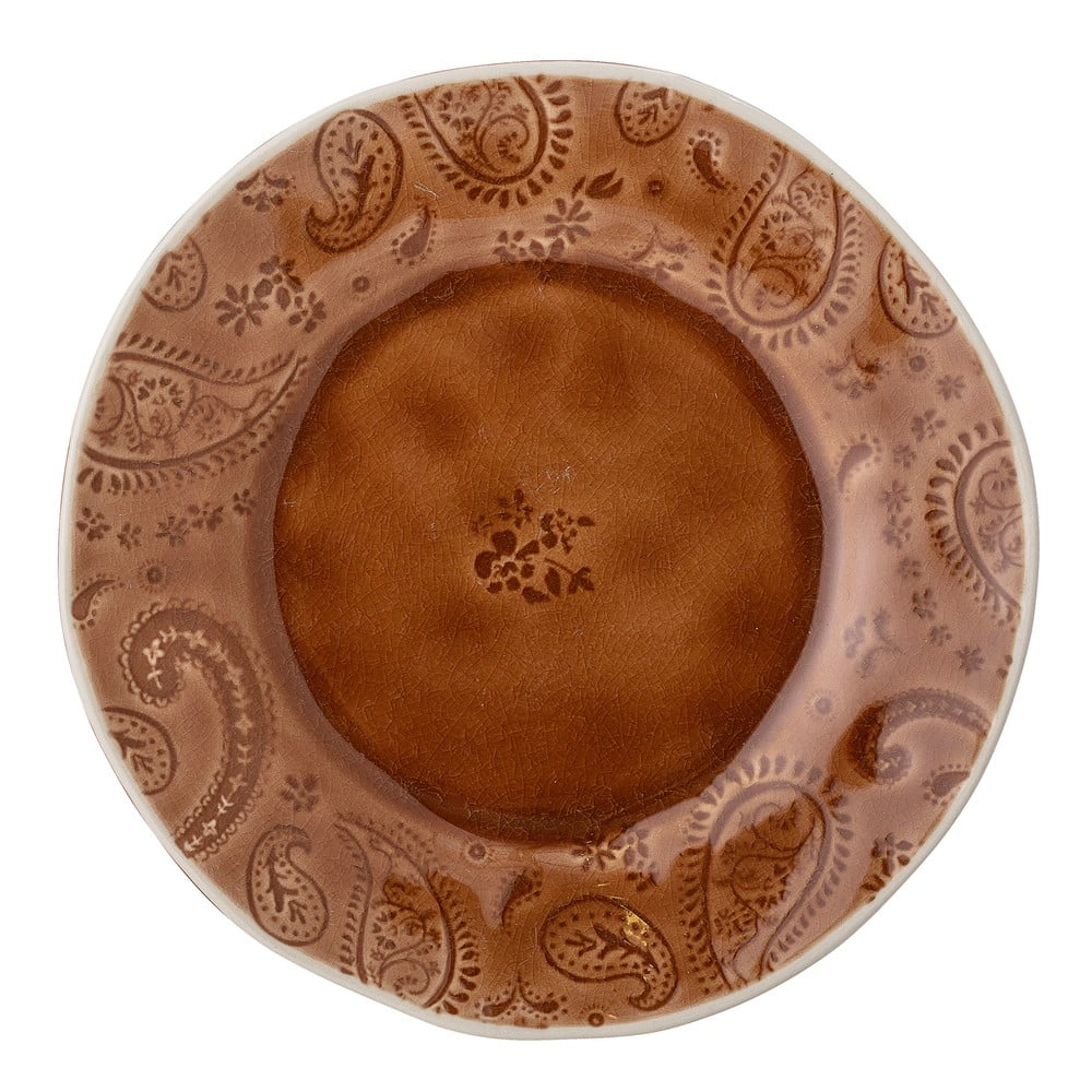 Červenohnedý dezertný tanier z kameniny Bloomingville Rani ø 20 cm