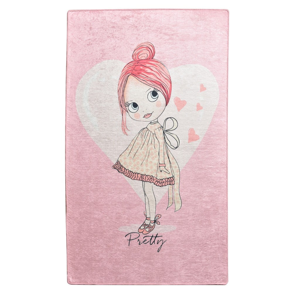 Ružový detský protišmykový koberec Chilam Pretty 140 x 190 cm