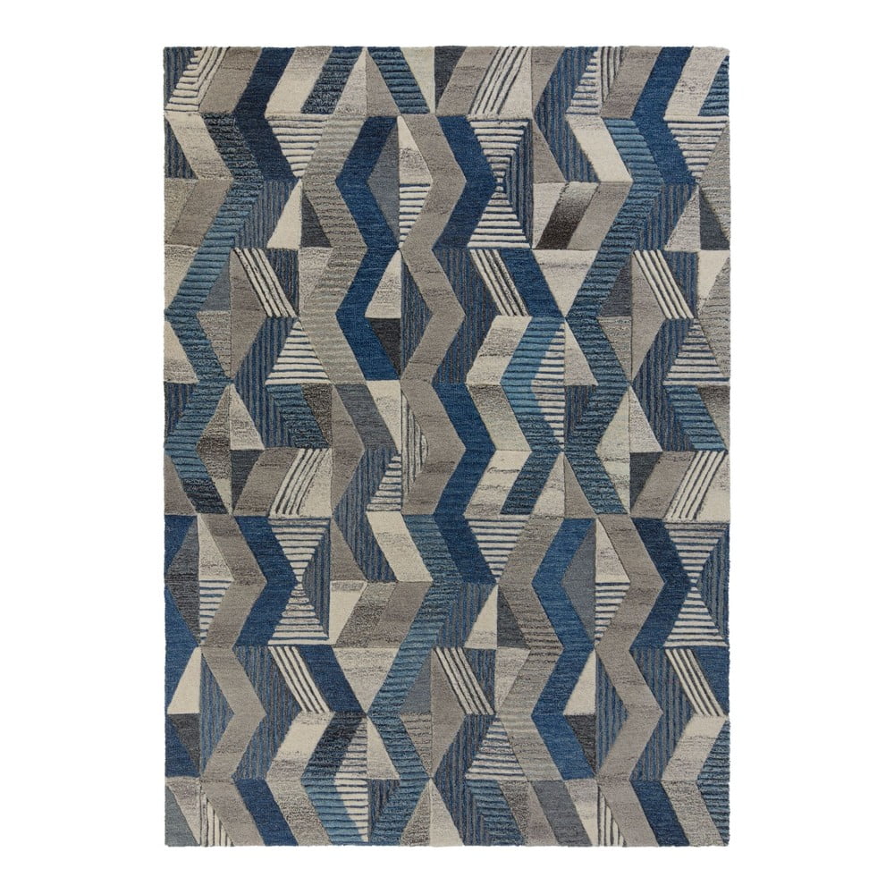 Modrý vlnený koberec Flair Rugs Asher 200 x 290 cm