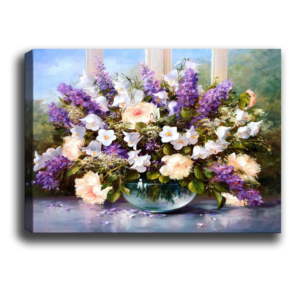 Obraz Tablo Center Purple Flowers 70 × 50 cm