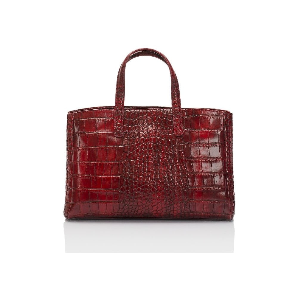 Červená kožená kabelka Lisa Minardi Magnata