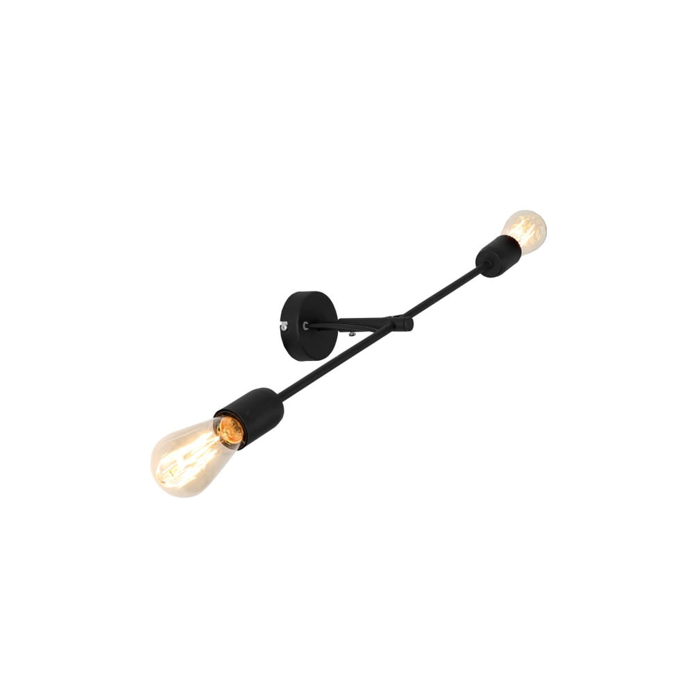 Čierna nástenná lampa na 2 žiarovky Custom Form Twigo šírka 60 cm