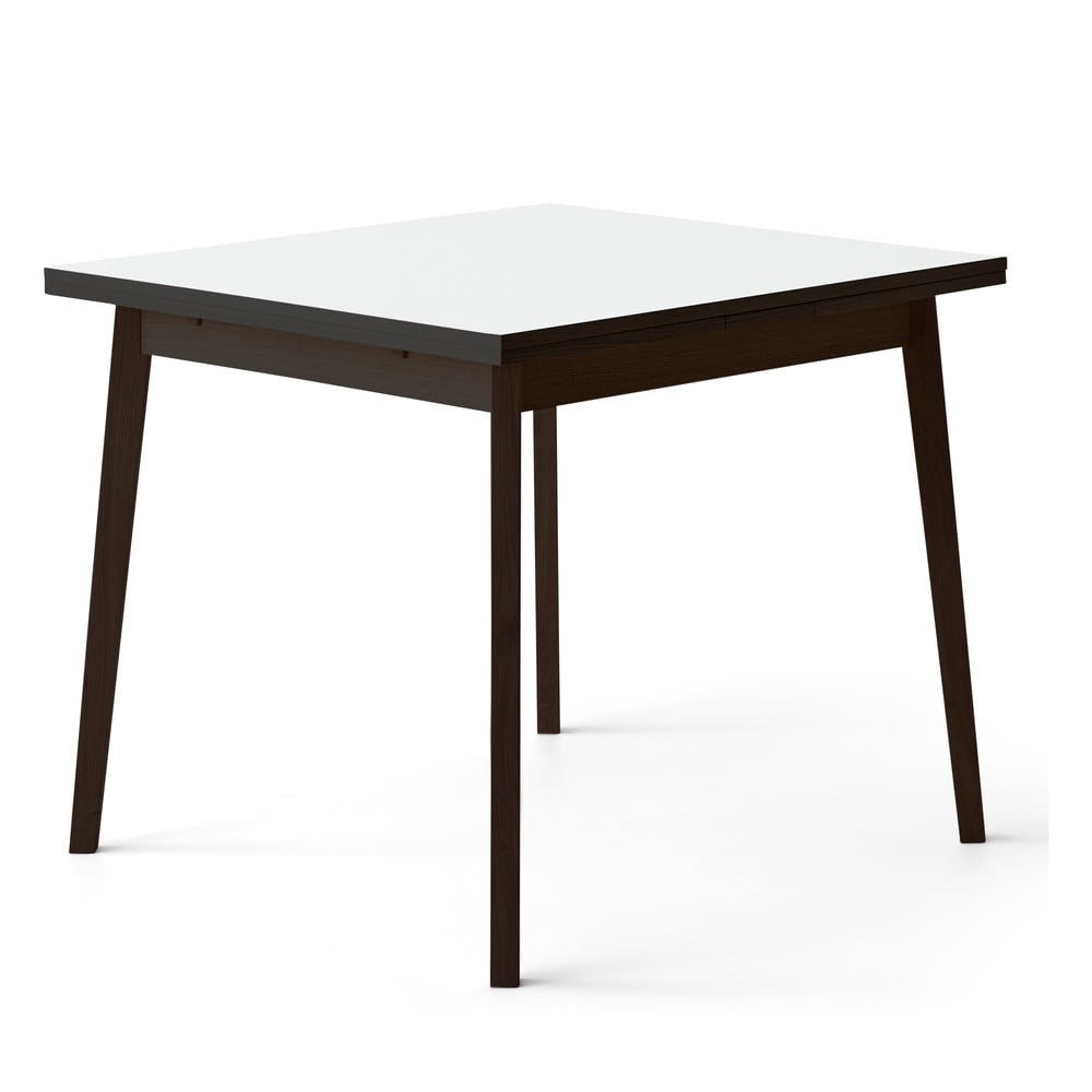 Čierno-biely rozkladací jedálenský stôl z dubového dreva Hammel Single 90 x 90 cm