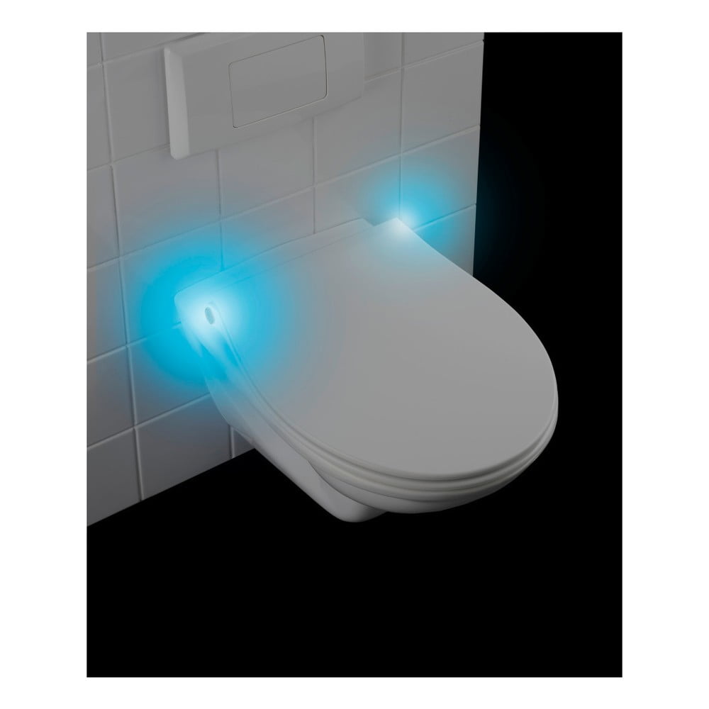 Biele WC sedadlo S LED svetlami a jednoduchým zatváraním Wenko Gubbio 44 x 368 cm