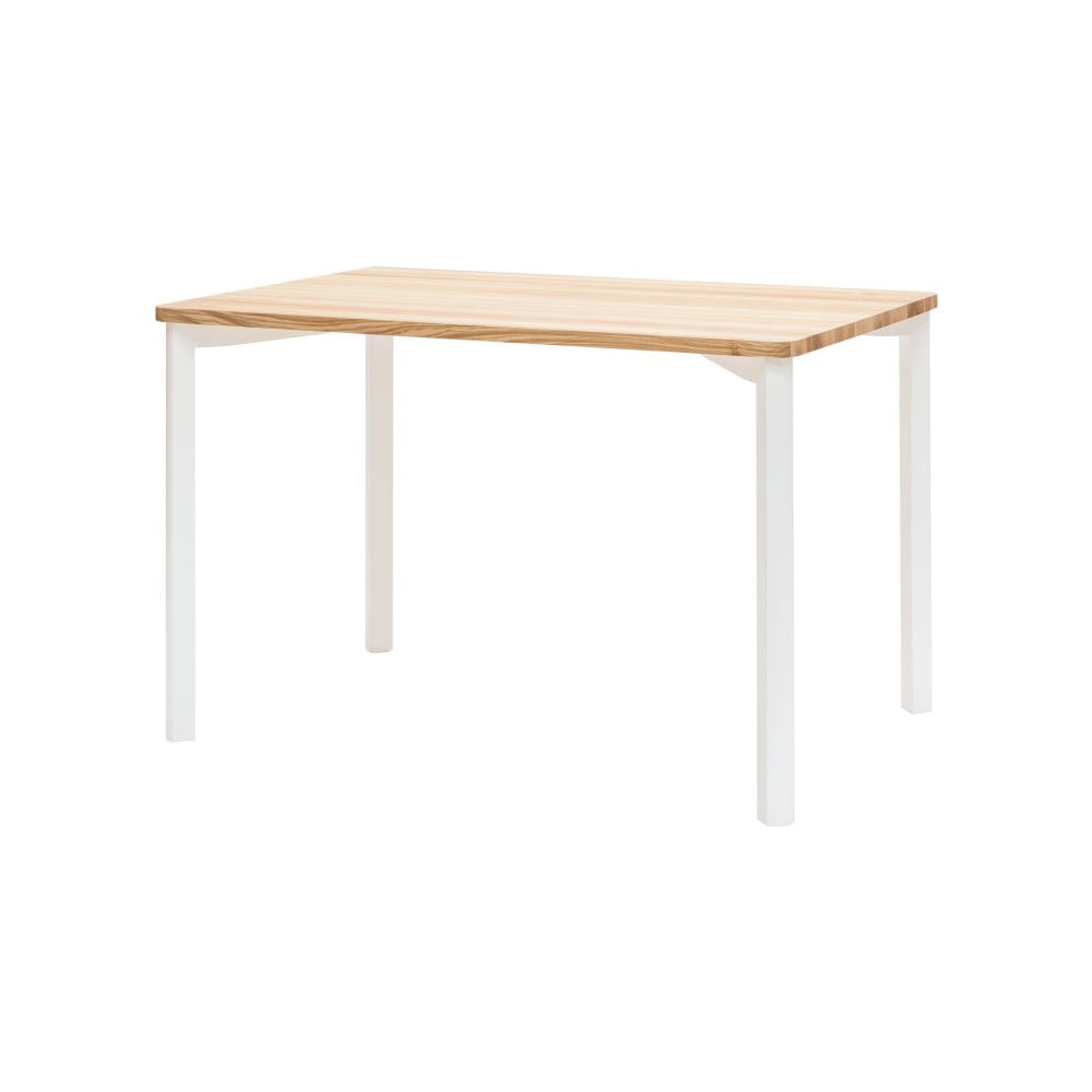 Biely jedálenský stôl so zaoblenými nohami Ragaba TRIVENTI 120 x 80 cm