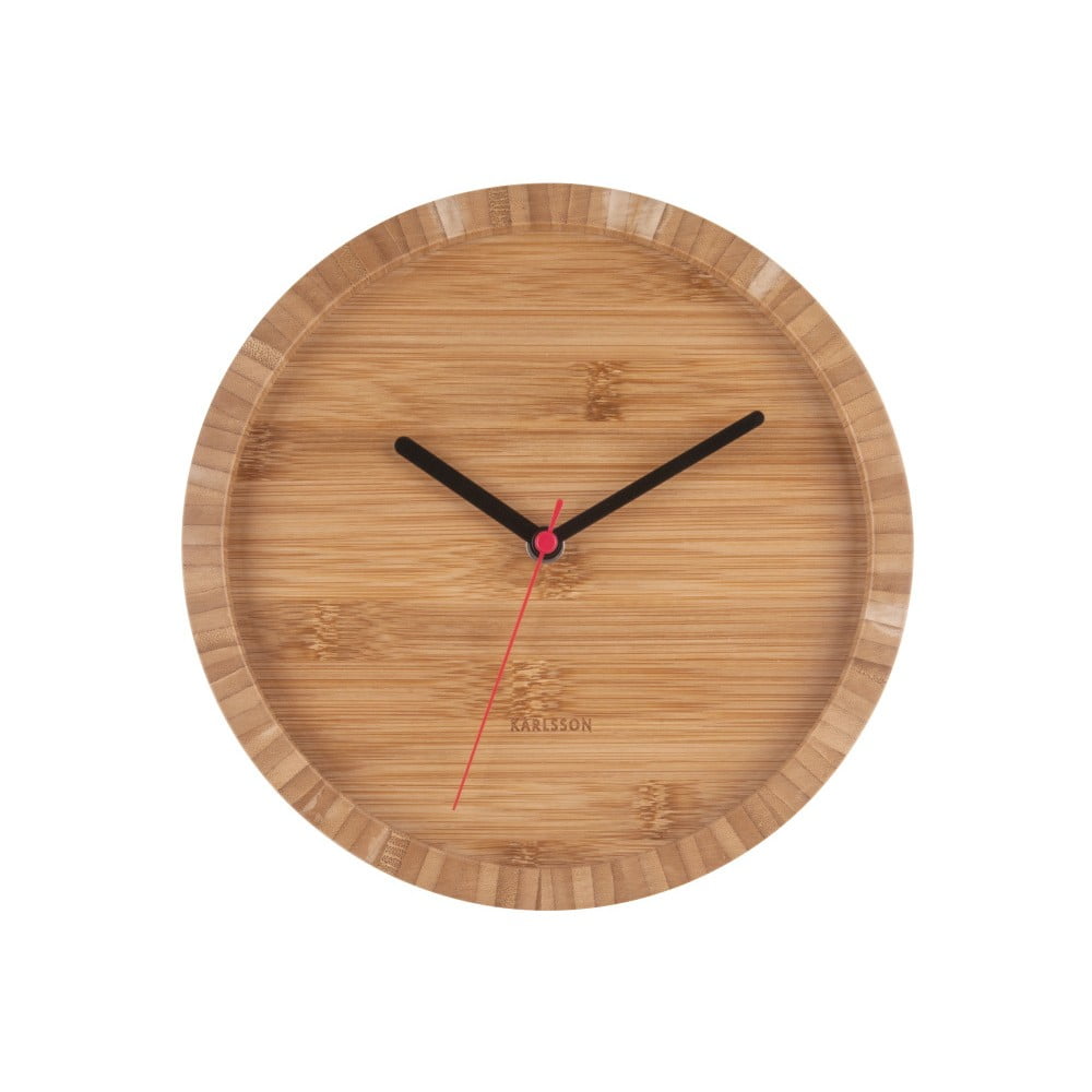 Hnedé nástenné bambusové hodiny Karlsson Tom ⌀ 26 cm