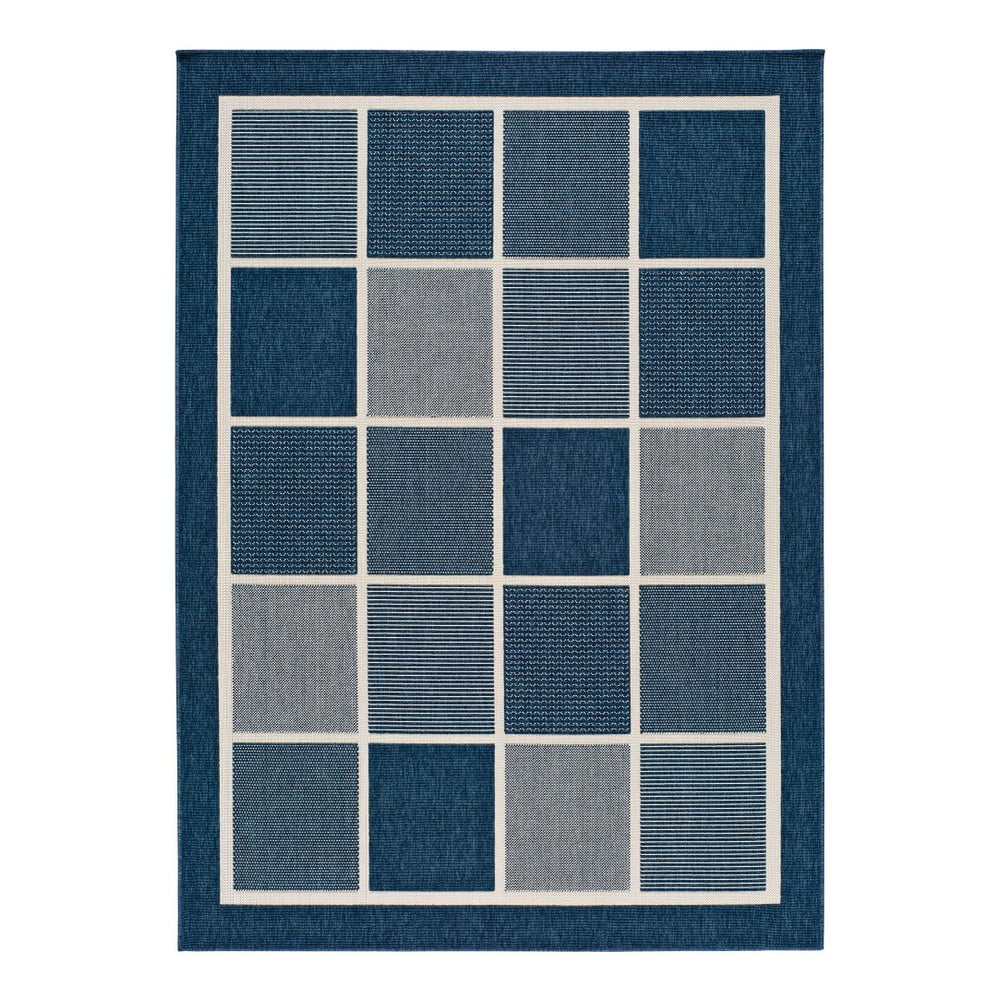 Modrý vonkajší koberec Universal Nicol Squares 160 x 230 cm