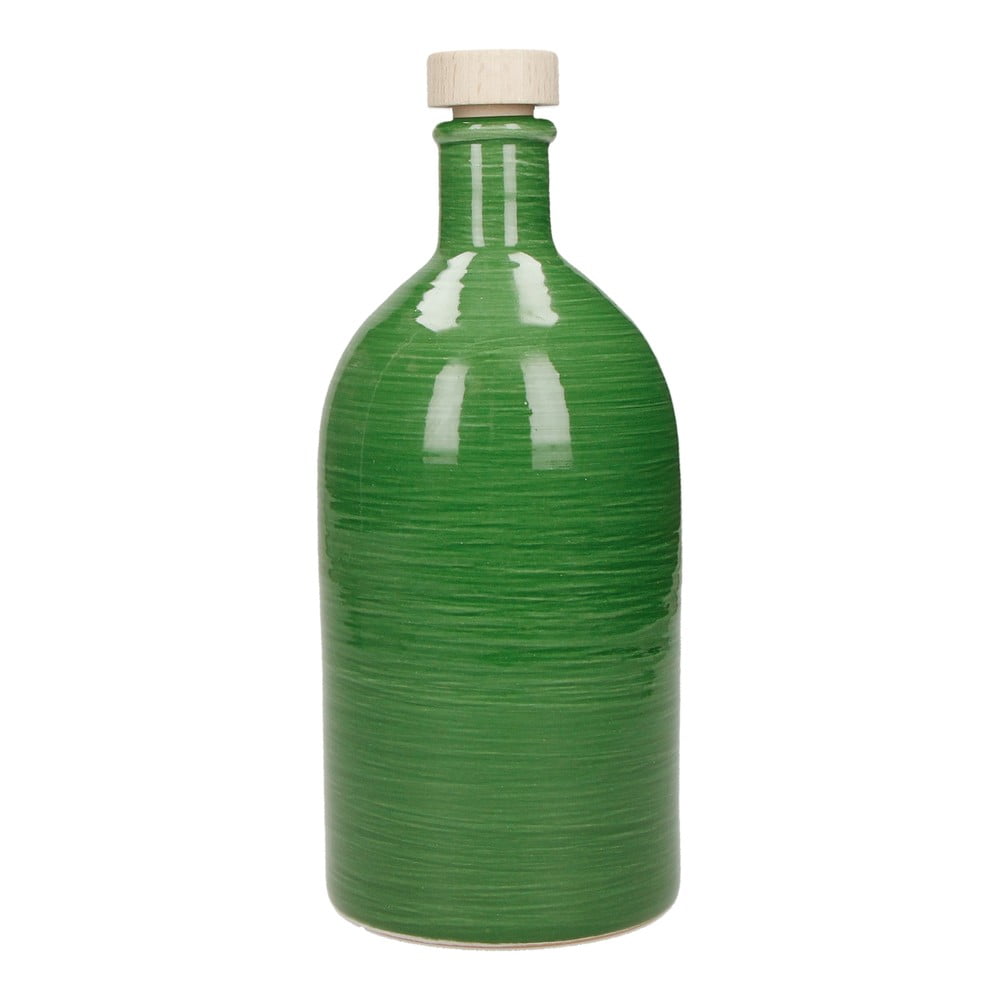 Zelená keramická fľaša na olej Brandani Maiolica 500 ml