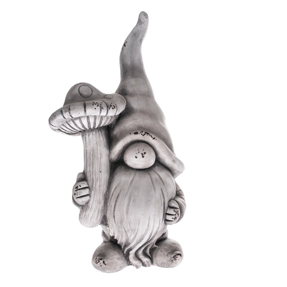 Sivá dekorácia Dakls Mushroom Gnome výška 445 cm