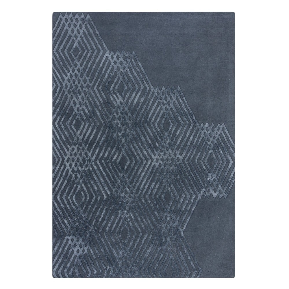Modrý vlnený koberec Flair Rugs Diamonds 160 x 230 cm