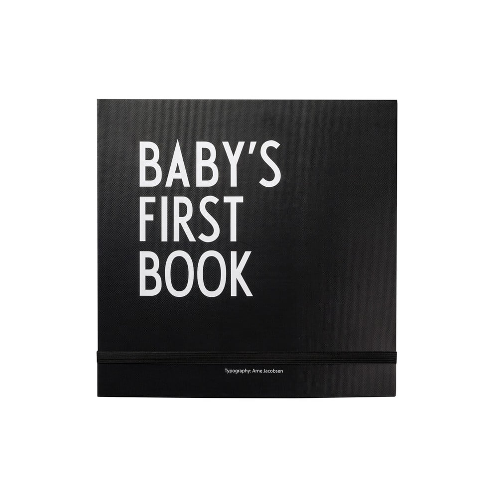 Čierna detská spomienková knižka Design Letters Babys First Book