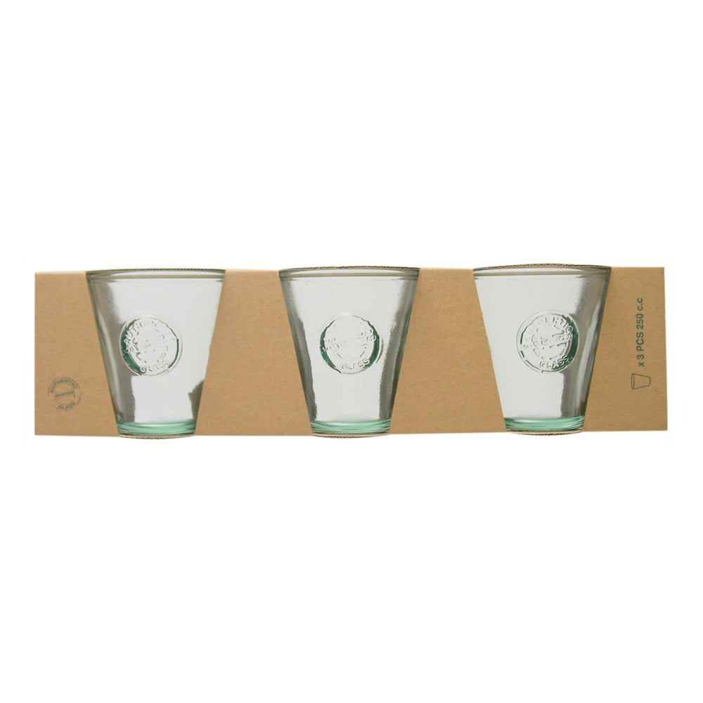 Súprava 3 pohárov z recyklovaného skla Ego Dekor Authentic 250 ml