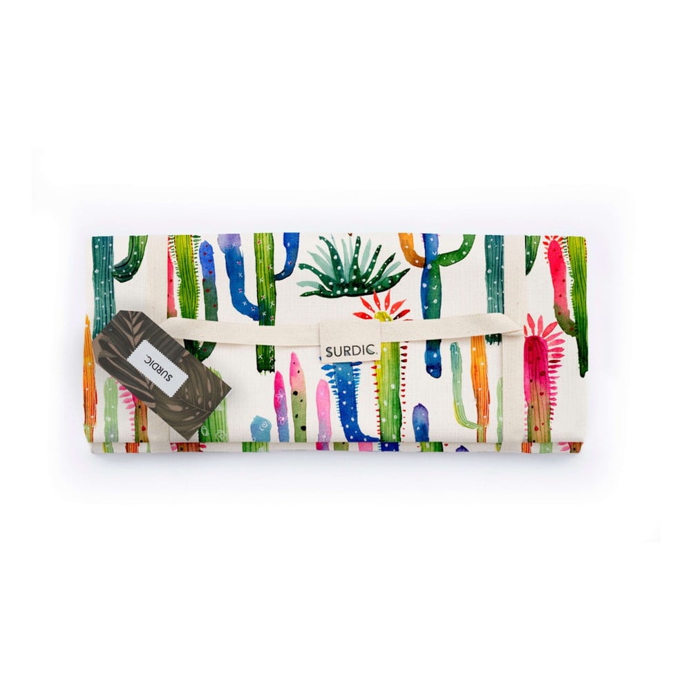 Pikniková deka Surdic Manta Picnic Watercolor Cactus 170 x 140 cm