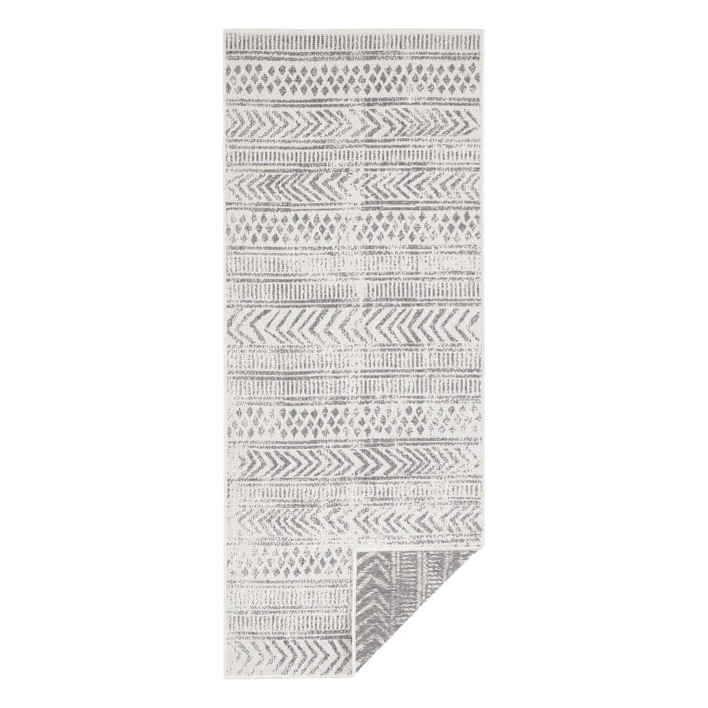 Sivo-krémový vonkajší koberec NORTHRUGS Biri 80 x 250 cm