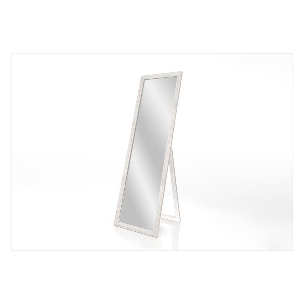 Stojacie zrkadlo s bielym rámom Styler Sicilia 46 x 146 cm