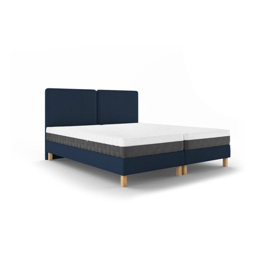 Tmavomodrá dvojlôžková posteľ Mazzini Beds Lotus 160 x 200 cm