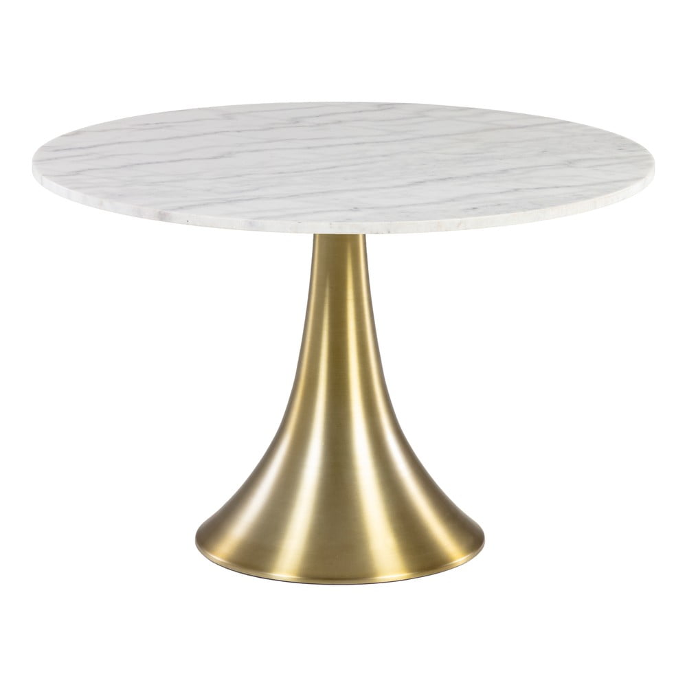 Biely okrúhly jedálenský stôl v mramorovom dekore Kave Home ø 120 cm