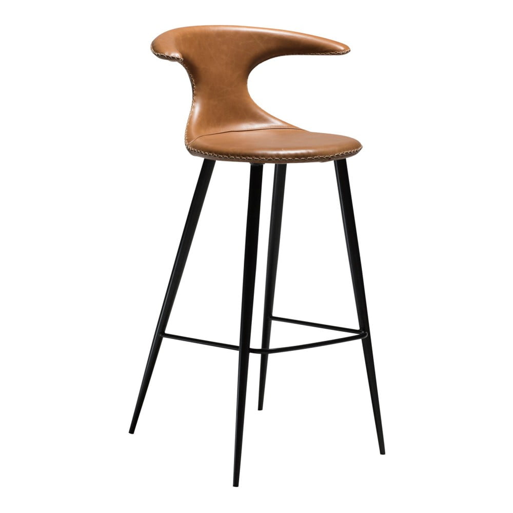 Hnedá barová stolička z imitácie kože DAN-FORM Denmark Flair výška 100 cm