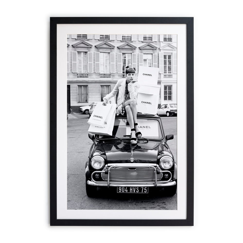 Čierno-biely plagát Velvet Atelier Chanel 40 x 30 cm