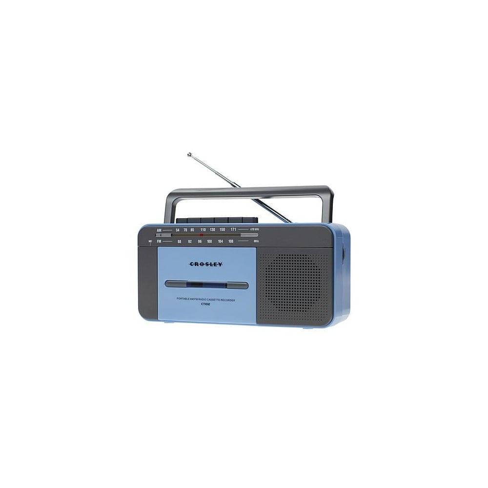 Modro-sivý prehrávač Crosley Cassette