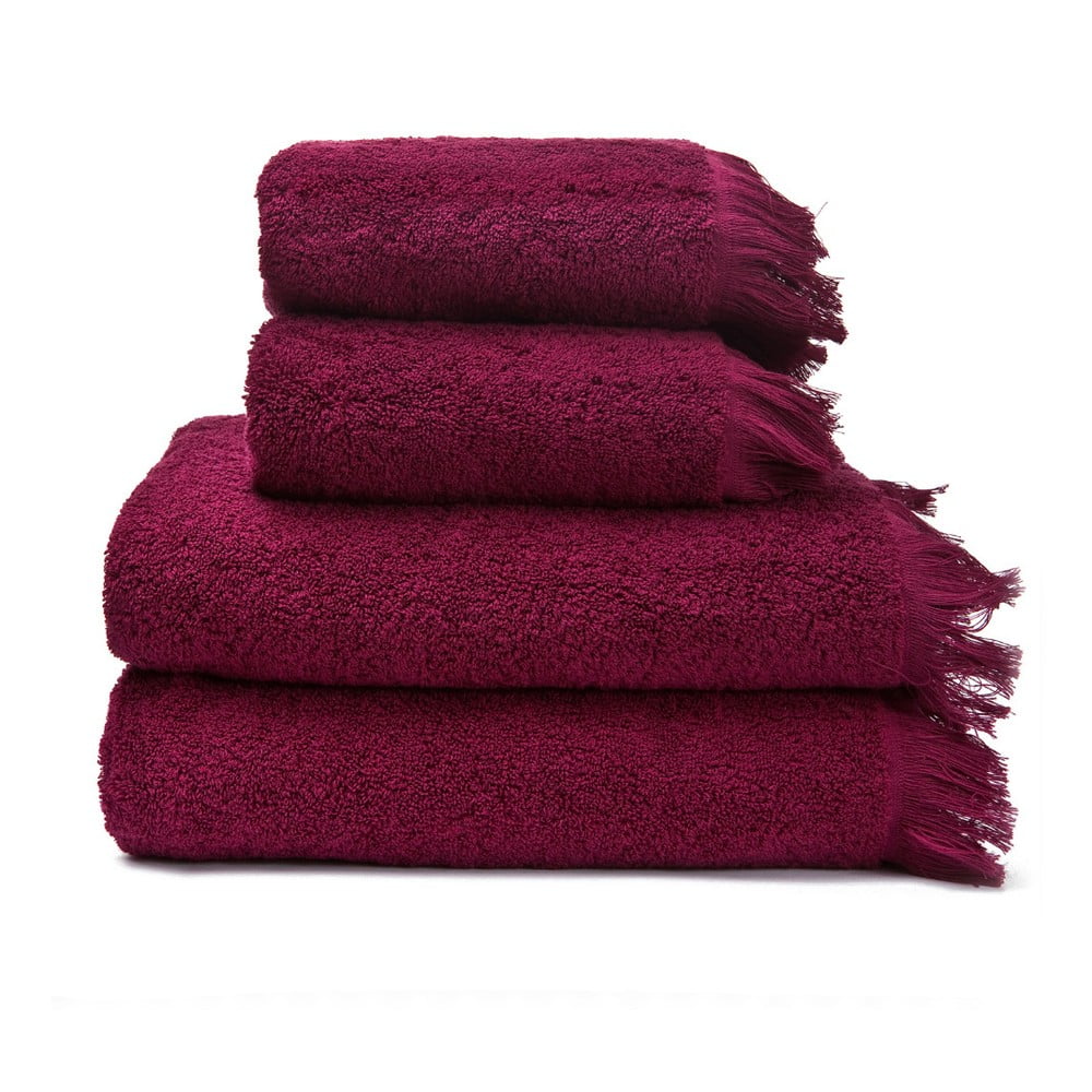 Sada 2 červených uterákov a 2 osušiek zo 100 bavlny Bonami Selection 50 × 90  70 × 140 cm