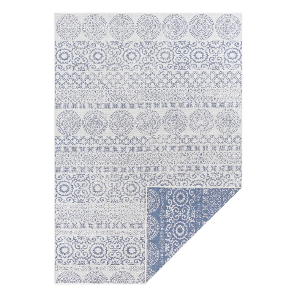 Modro-biely vonkajší koberec Ragami Circle 200 x 290 cm