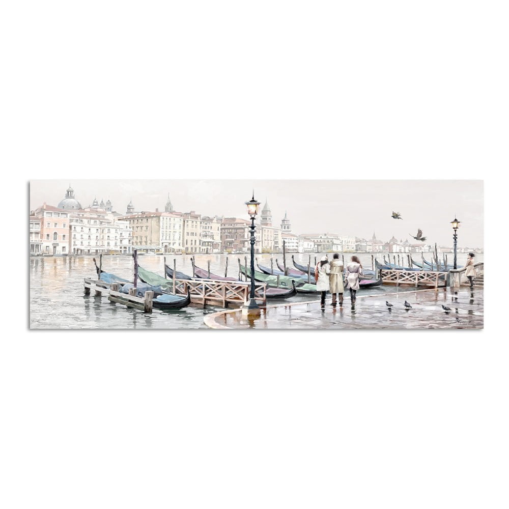 Obraz Styler Canvas Watercolor Venezia Gondole 45 × 140 cm