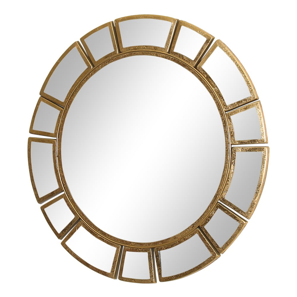 Nástenné zrkadlo s kovovým rámom v zlatej farbe Westwing Collection Amy ø 78 cm