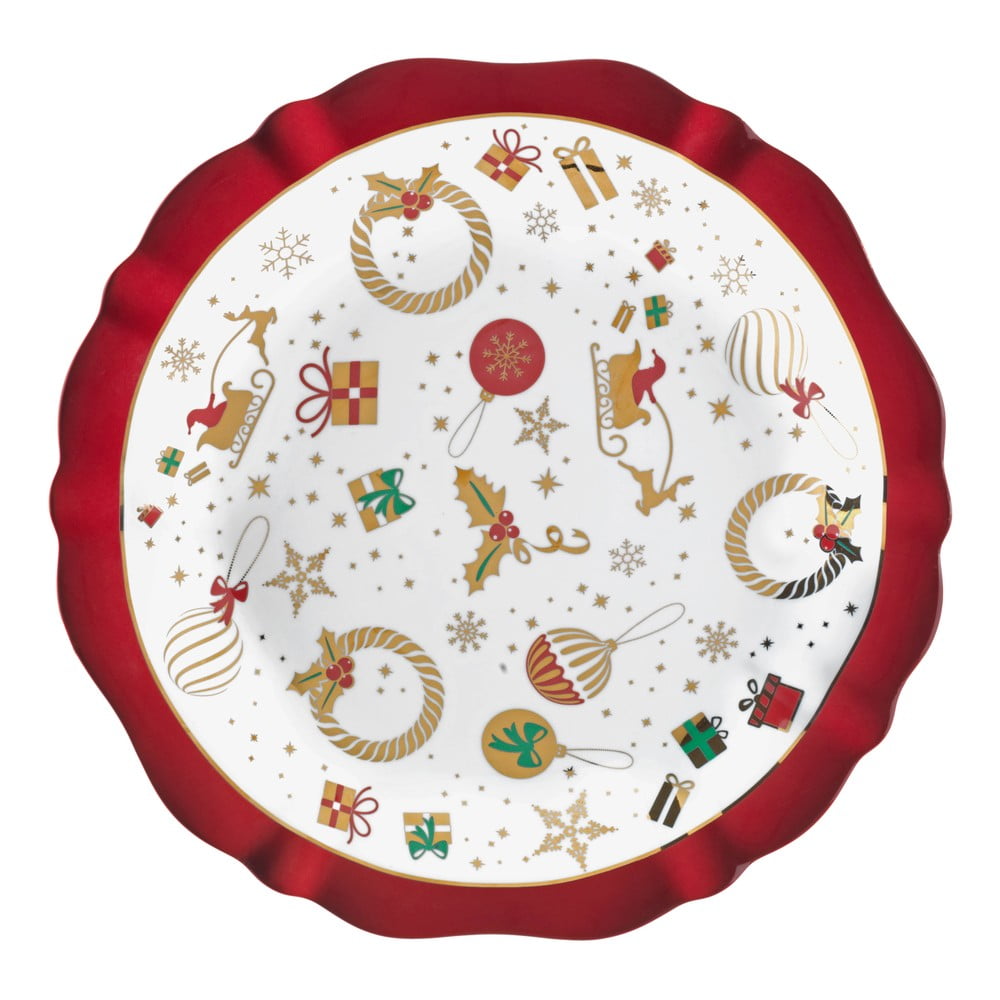 Porcelánový servírovací tanier s vianočným motívom Brandani Alleluia ⌀ 30 cm