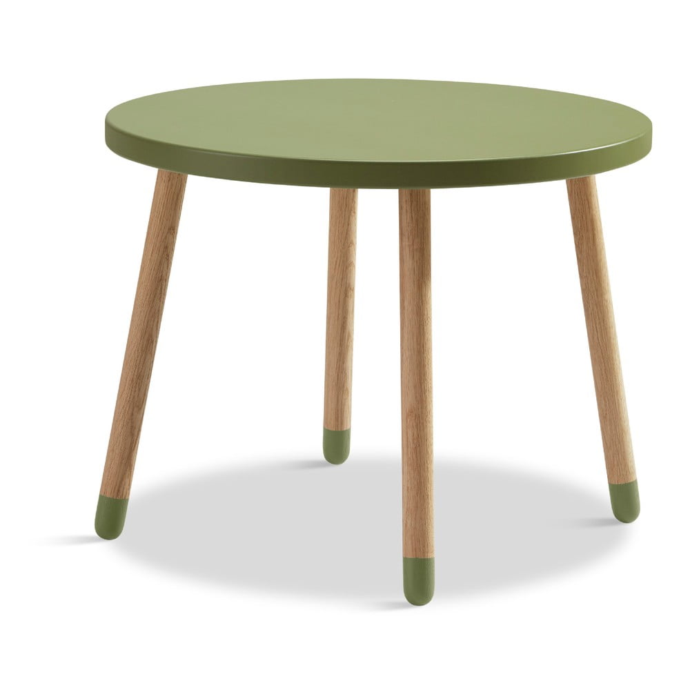Zelený detský stolík Flexa Dots ø 60 cm